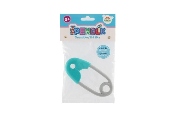 Zvečko štipaljka plast 12cm tirkiznosivo 12x19cm u vrećici 0+