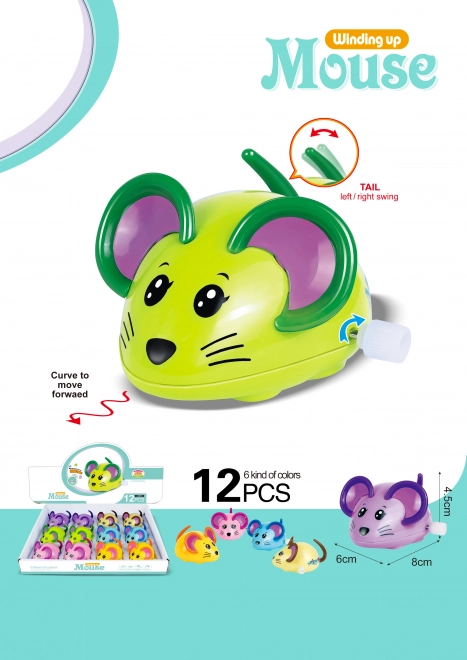 Plastični navijajući miš 8 cm