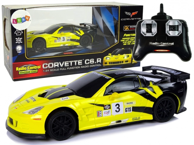 Sportski auto R/C 1:24 Corvette žute C6.R 2.4 G svjetla