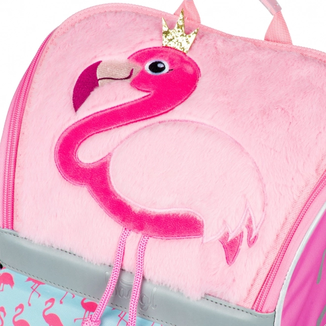 BAAGL SET 3 Zippy Flamingo: školska torba, pernica, vrećica