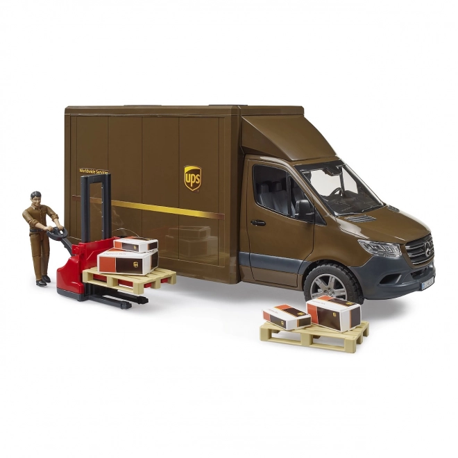 Dostavno vozilo UPS Bruder MB Sprinter s figurom i opremom