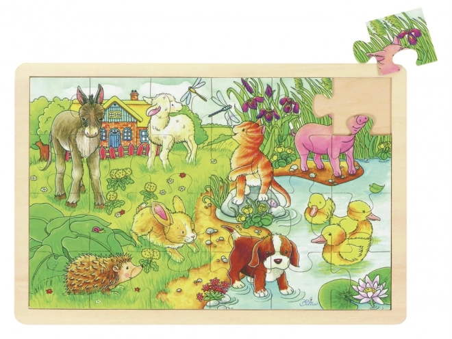 Drvene puzzle Mladi na farmi 24 dijelova