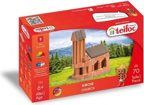 Konstruktorski set Teifoc Crkva za djecu od 6 godina, 70 kom