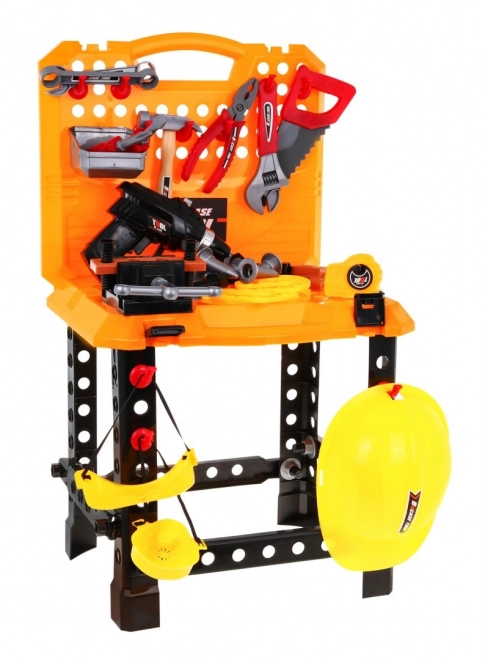 DIY set 3 u 1 za djecu 3+ Radionica 100 kom, Kofer + stol + oprema za gradnju
