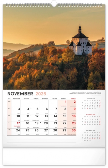 Zidni kalendar Naše Slovačka 2025, 33 × 46 cm
