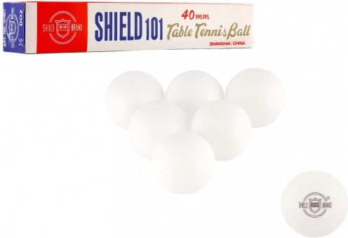 Bešavne loptice za stolni tenis Shield 40 mm, 6 kom – Bijele