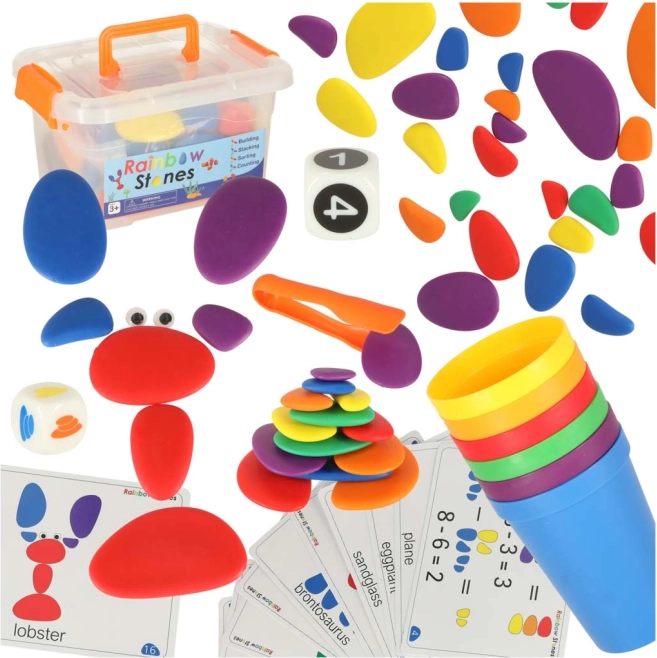 Kreativno obojeno kamenje Montessori set 65 komada