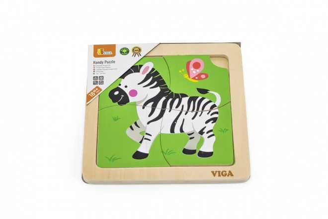 Drvene puzzle 4 dijela - zebra