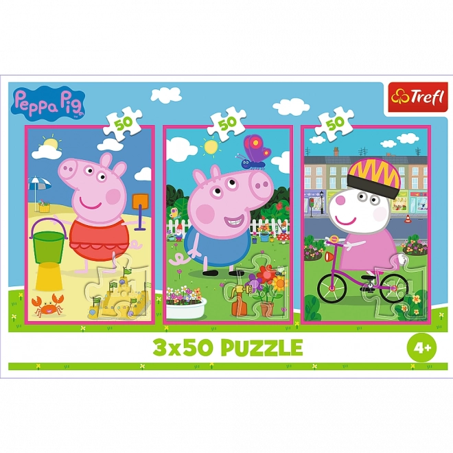 Puzzle 3x50 Peppa Pig - Snaga prijateljstva