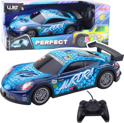 RC trkaći automobil sa svjetlećom karoserijom, plavi