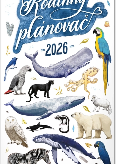 Zidni kalendar Obiteljski planeri 2026 s ilustracijama Animaliuma