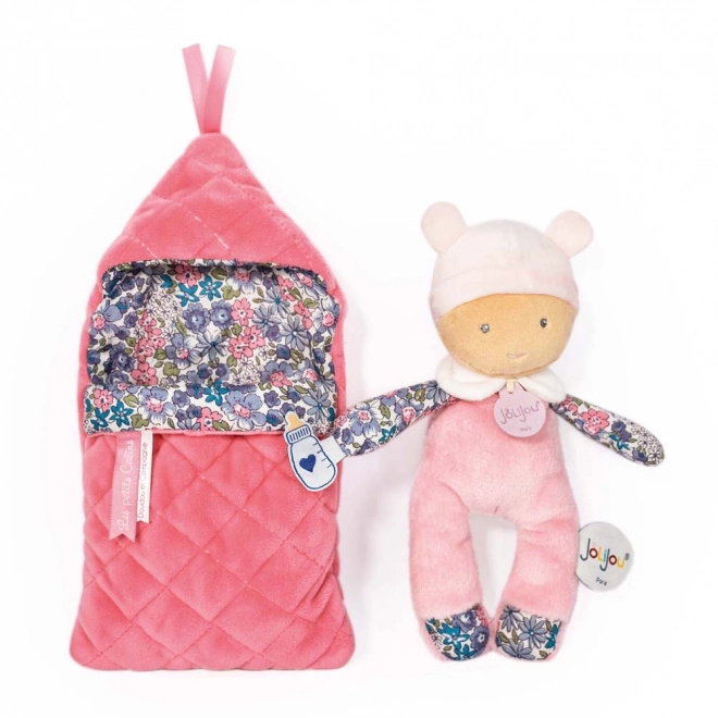 Doudou Jolijou Beba u navlaci pernici 20 cm – ružičasta