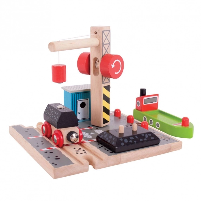 Bigjigs Rail Ugljenokop s dizalicom