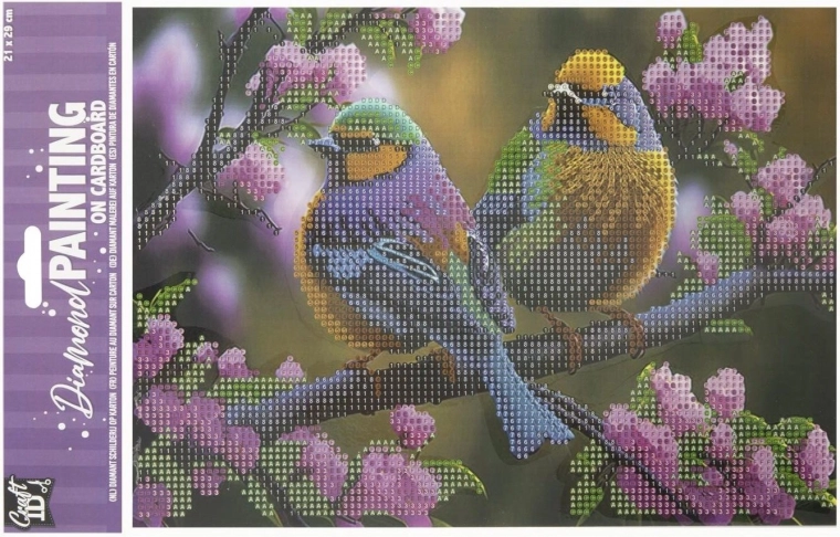 Dijamantno slikanje na ploči Ptice 29 × 21 cm