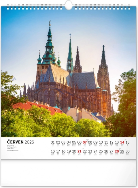 Zidni kalendar Češka republika 2026