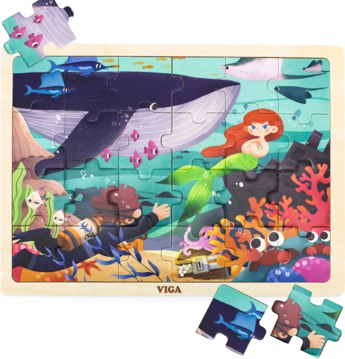 Drvene puzzle VIGA – Tajne mora, 24 dijelova