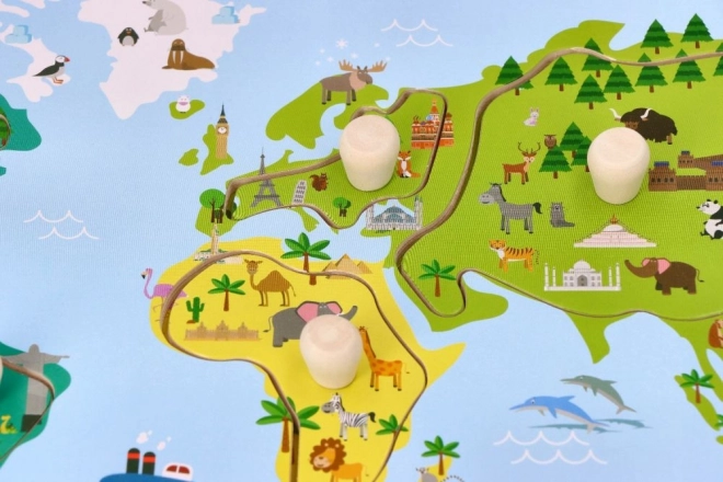 Puzzle s ručkama karta svijeta