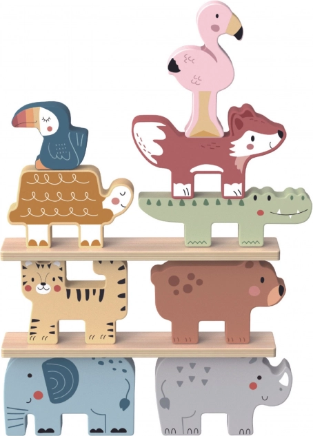 Drvene kocke životinjice Montessori 9 komada od Tooky Toy