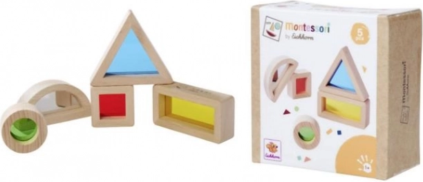 Montessori osjetilne kocke EICHHORN, 5 kom, bukovina