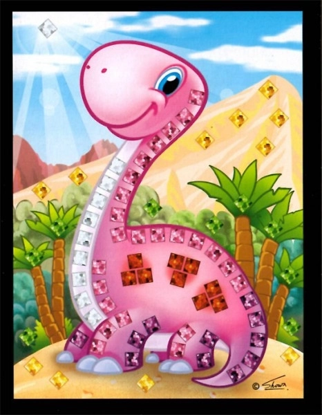 Mini mozaik slika sjajni dinosauri 10x12cm mješavina vrsta