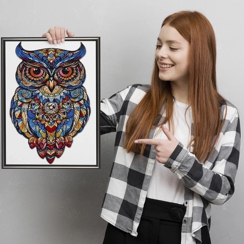 Drvene puzzle sova Kruzzel