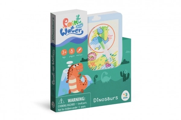 Čarobno bojanje vodom Dinosauri bojanka/blok 12x14cm + kist 8 listova u kutiji
