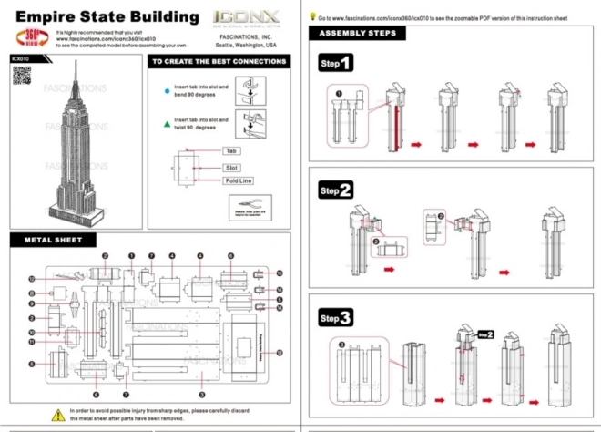 3D metalni model Empire State Building METAL EARTH