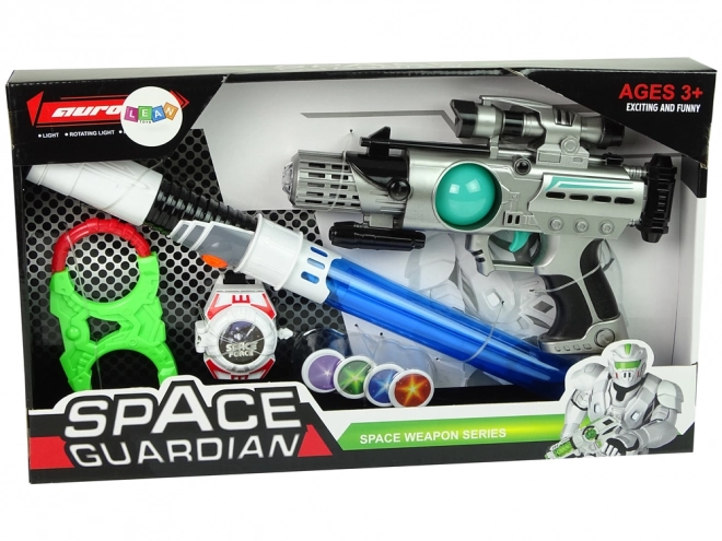 Set svemirskih oružja Space Guardian s laserskim pištoljem i mačem