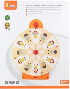Viga zidna igra – kotač emocija od drva, FSC, Montessori