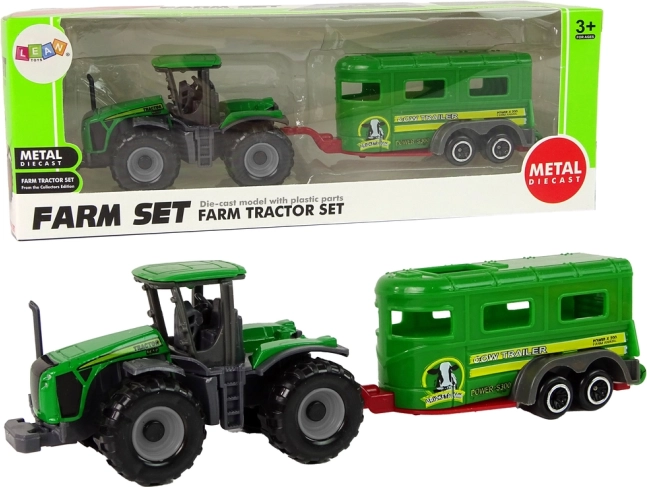Zeleni traktor s prikolicom – dječji farmerski set