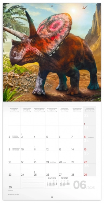 NOTIQUE Kalendar za bilješke Dinosauri 2025, 30 x 30 cm