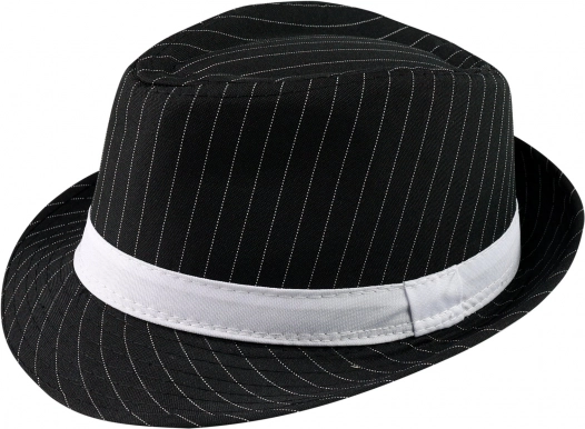 Prugasti crni fedora šešir za odrasle