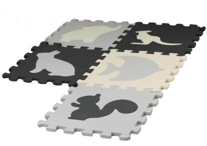 Mekane puzzle Kontrastna podloga Edukativna pjena EVA siva 28 dijelova.
