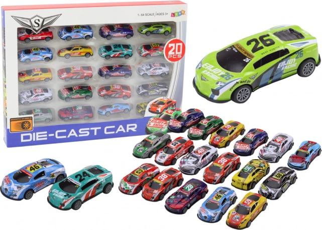 Set sportskih trkaćih autića 1:64 - 20 kom