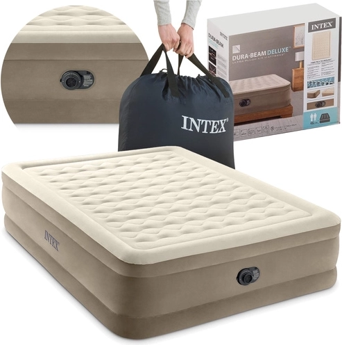 Nafukavajući velur krevet s ugrađenom pumpom Intex 203 × 152 × 46 cm