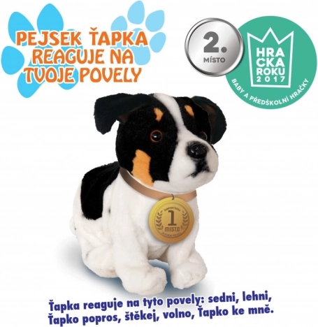 Interaktivni psić Ćapka 23 cm crno-bijeli