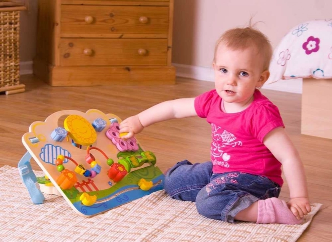 Bigjigs Baby Drvena motorika ploča cvjetovi