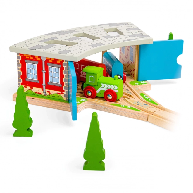 Bigjigs Rail Trostruko skladište s vratima