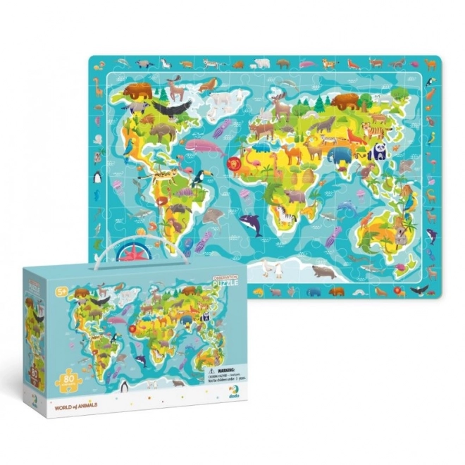 Puzzle sa traženjem slika Svijet životinja 80 dijelova