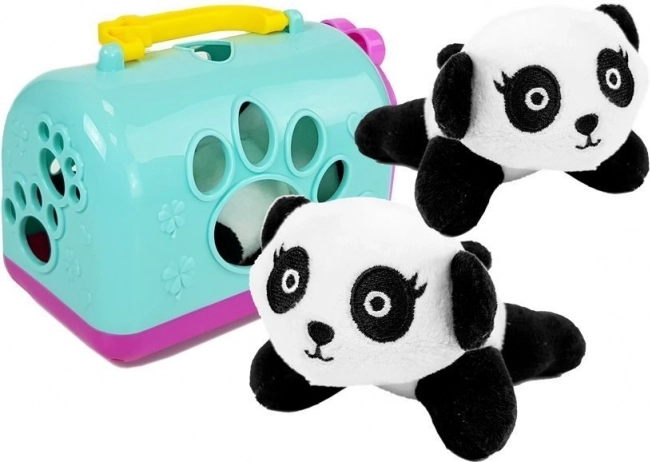 Mini plišana panda s prijenosnom kutijom