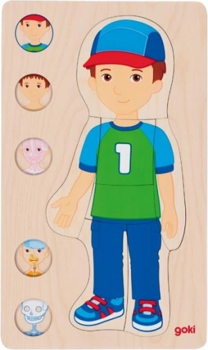goki drvene anatomske puzzle ljudsko tijelo – dječak, 5 slojeva