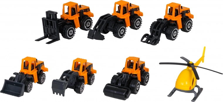 6 građevinskih vozila i helikopter
