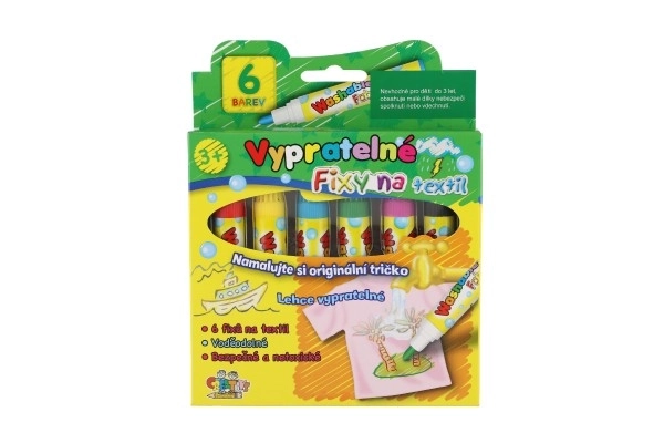 Flomasteri za tekstil perivi 6 kom u kutiji 13x13 cm