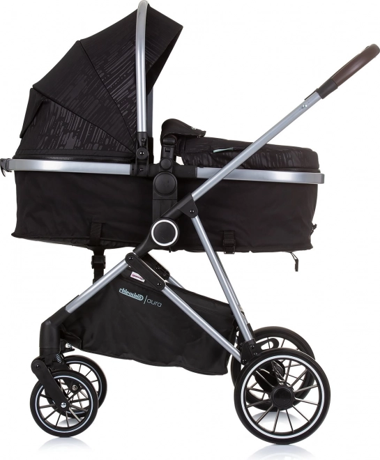CHIPOLINO Kolica kombinirana Aura 2u1 Obsidian,Srebro