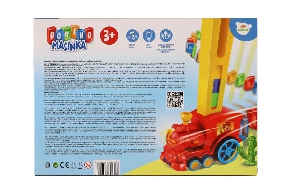Lokomotiva/Vlak domino stavljajući plastika 16cm na baterije sa zvukom i svjetlom u kutiji 33x23,5x8cm