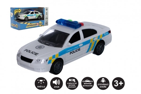 Auto policija plastika 15cm na baterije sa zvukom i svjetlom na inerciju u kutiji 20x11x9cm