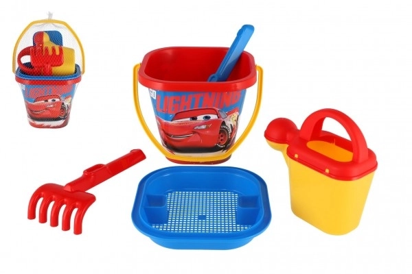 Set za pijesak Automobili plastika 5 komada 26x18cm u mrežici 12m+ Wader