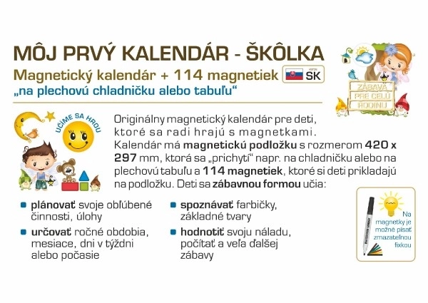 Magnetni kalendar za djecu - Vrtić
