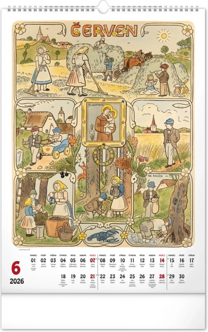 Zidni kalendar Josef Lada 2026
