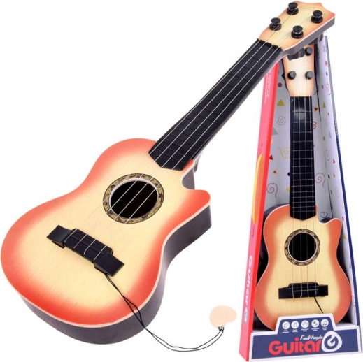 Dječja 4-žičana gitara s trzalicom – Prirodna
